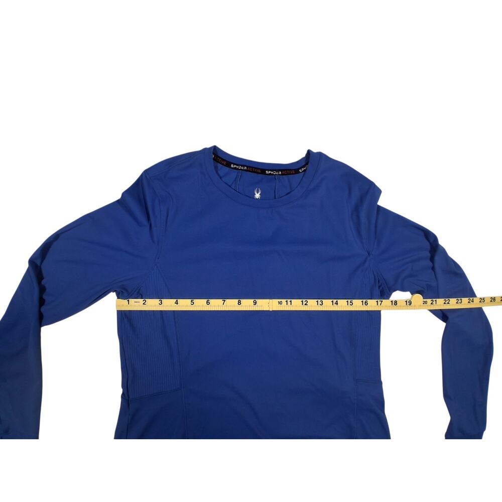 Spyder Active Long Sleeve Top Womens Large Blue Performance Shirt Thumbholes - Picture 10 of 11